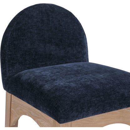 Waldorf Navy Chenille Fabric Stool