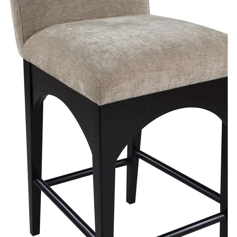 Waldorf Beige Chenille Fabric Stool