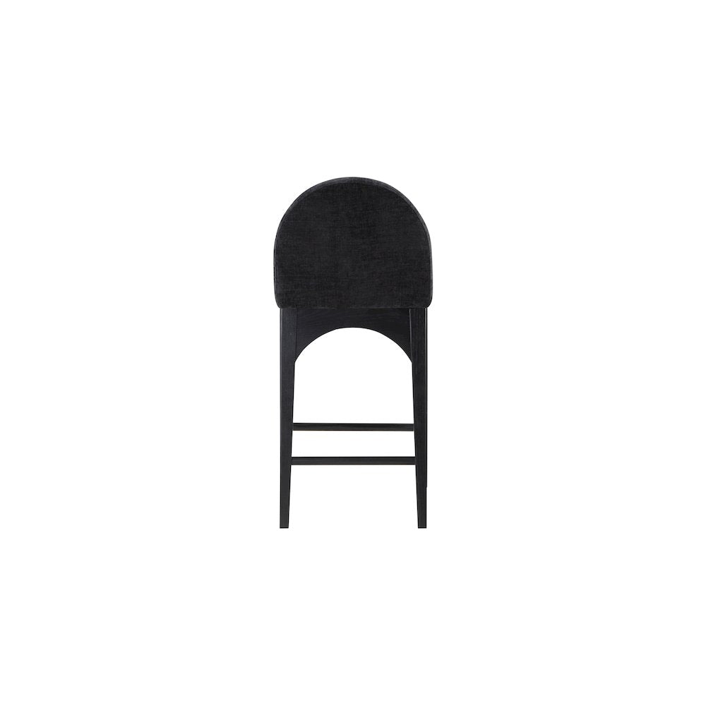 Waldorf Black Chenille Fabric Stool
