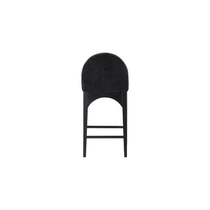 Waldorf Black Chenille Fabric Stool