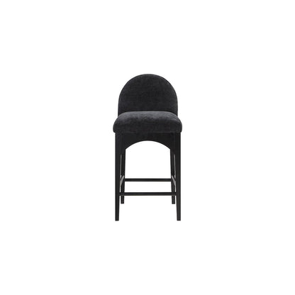 Waldorf Black Chenille Fabric Stool