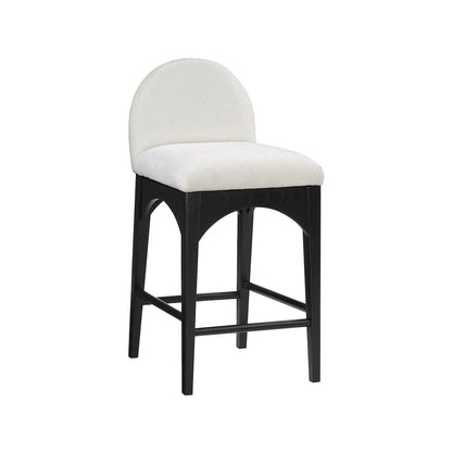 Waldorf Cream Chenille Fabric Stool