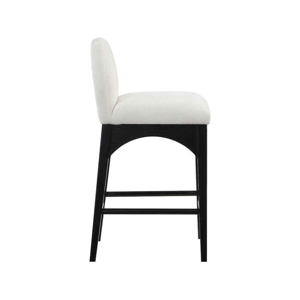 Waldorf Cream Chenille Fabric Stool