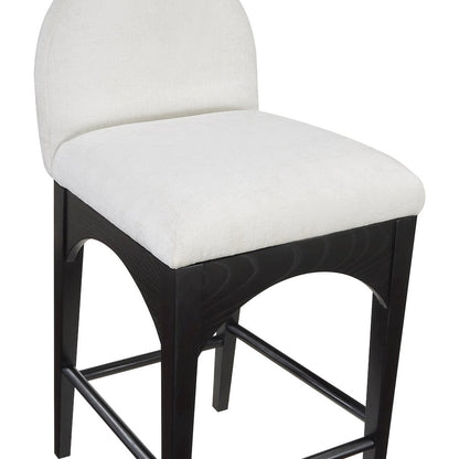 Waldorf Cream Chenille Fabric Stool