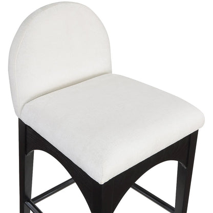 Waldorf Cream Chenille Fabric Stool