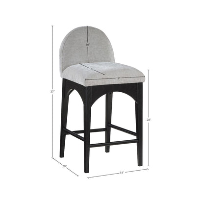 Waldorf Grey Chenille Fabric Stool