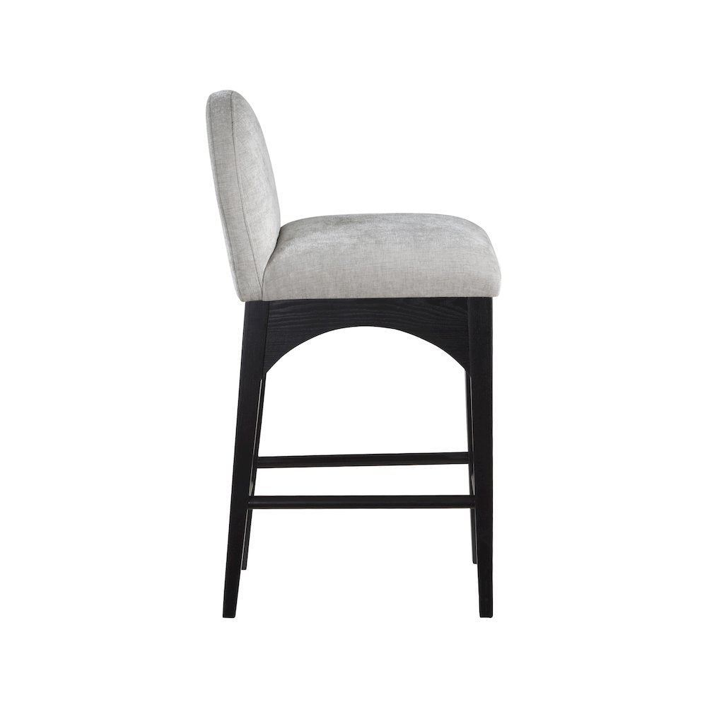 Waldorf Grey Chenille Fabric Stool