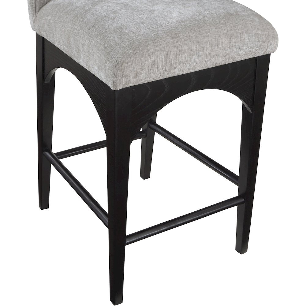 Waldorf Grey Chenille Fabric Stool