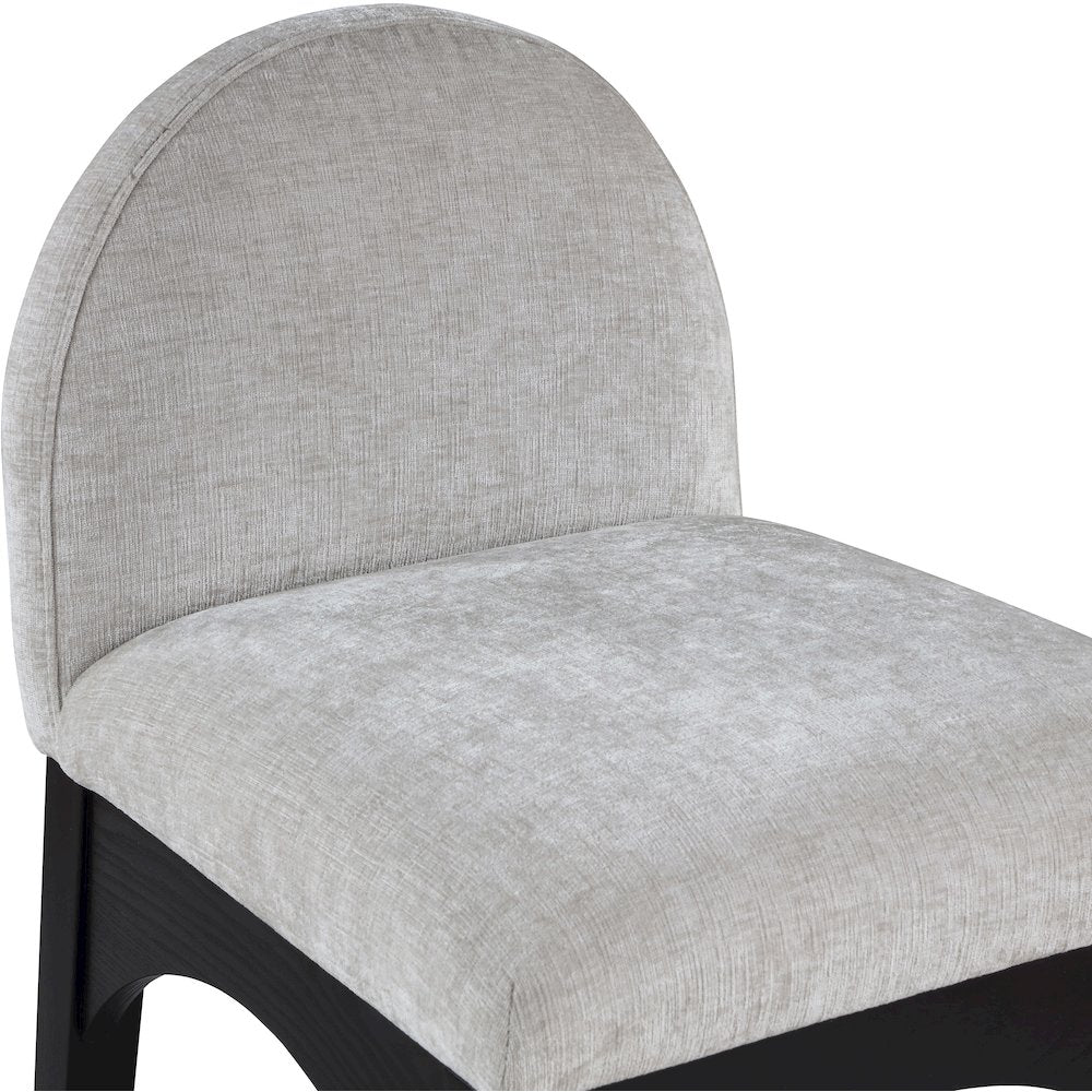 Waldorf Grey Chenille Fabric Stool