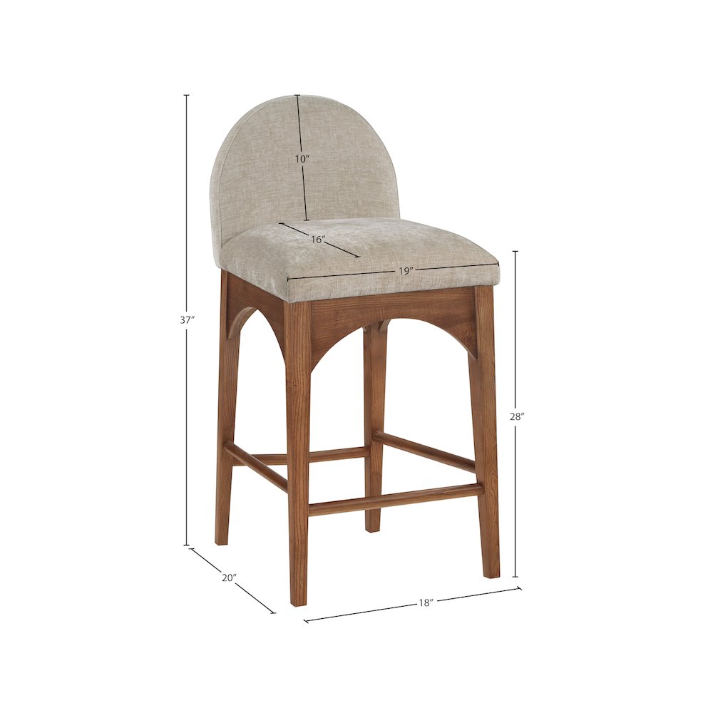 Waldorf Beige Chenille Fabric Stool