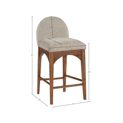 Waldorf Beige Chenille Fabric Stool