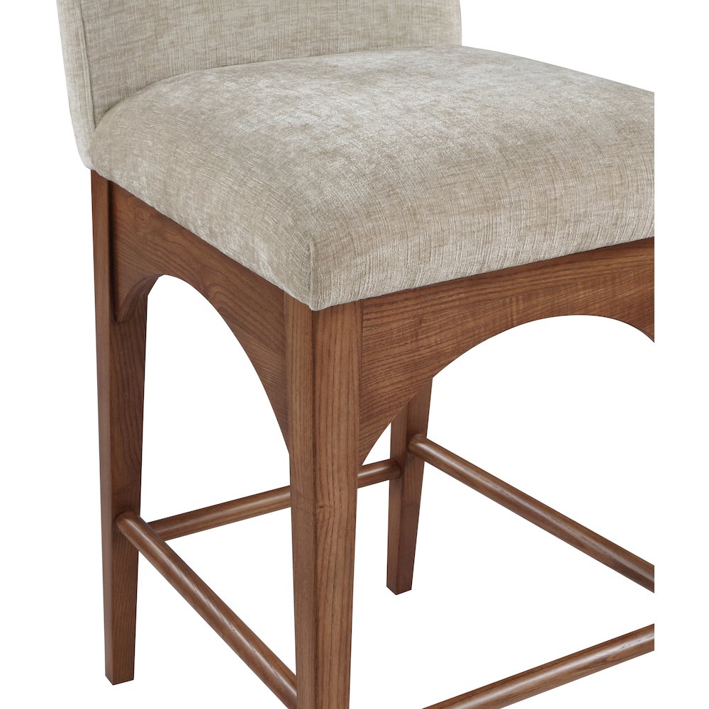 Waldorf Beige Chenille Fabric Stool