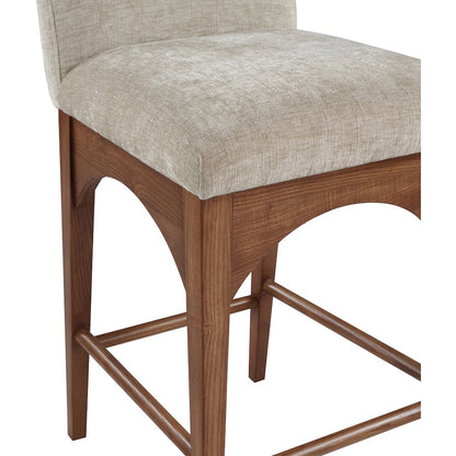 Waldorf Beige Chenille Fabric Stool
