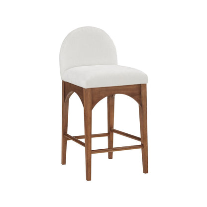 Waldorf Cream Chenille Fabric Stool