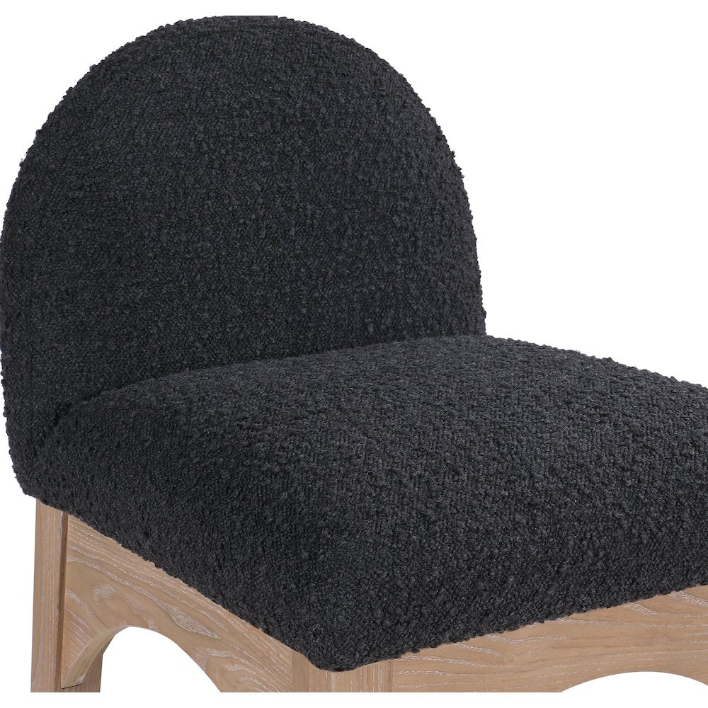 Waldorf Black Boucle Fabric Stool