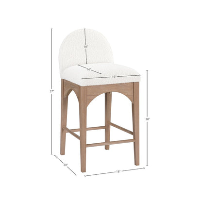 Waldorf Cream Boucle Fabric Stool