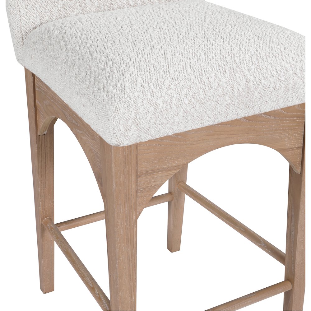 Waldorf Cream Boucle Fabric Stool