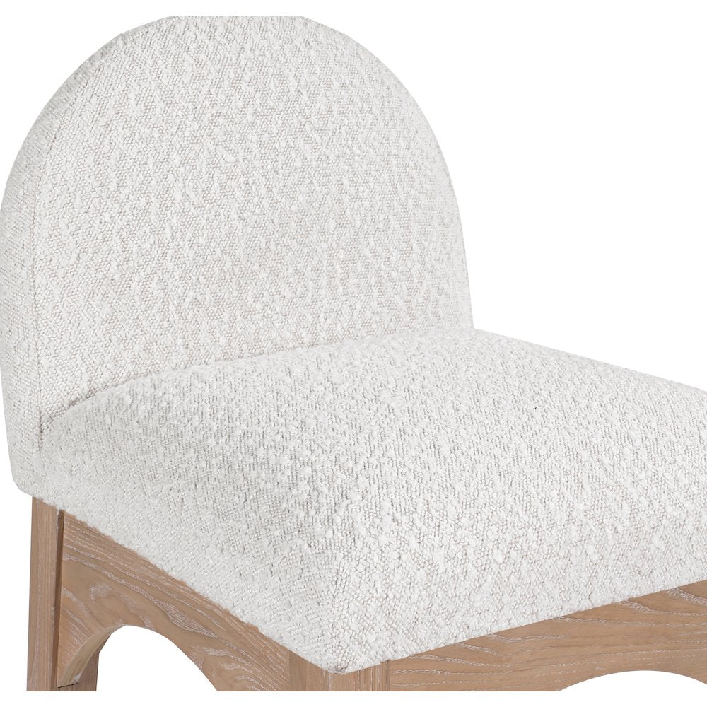 Waldorf Cream Boucle Fabric Stool