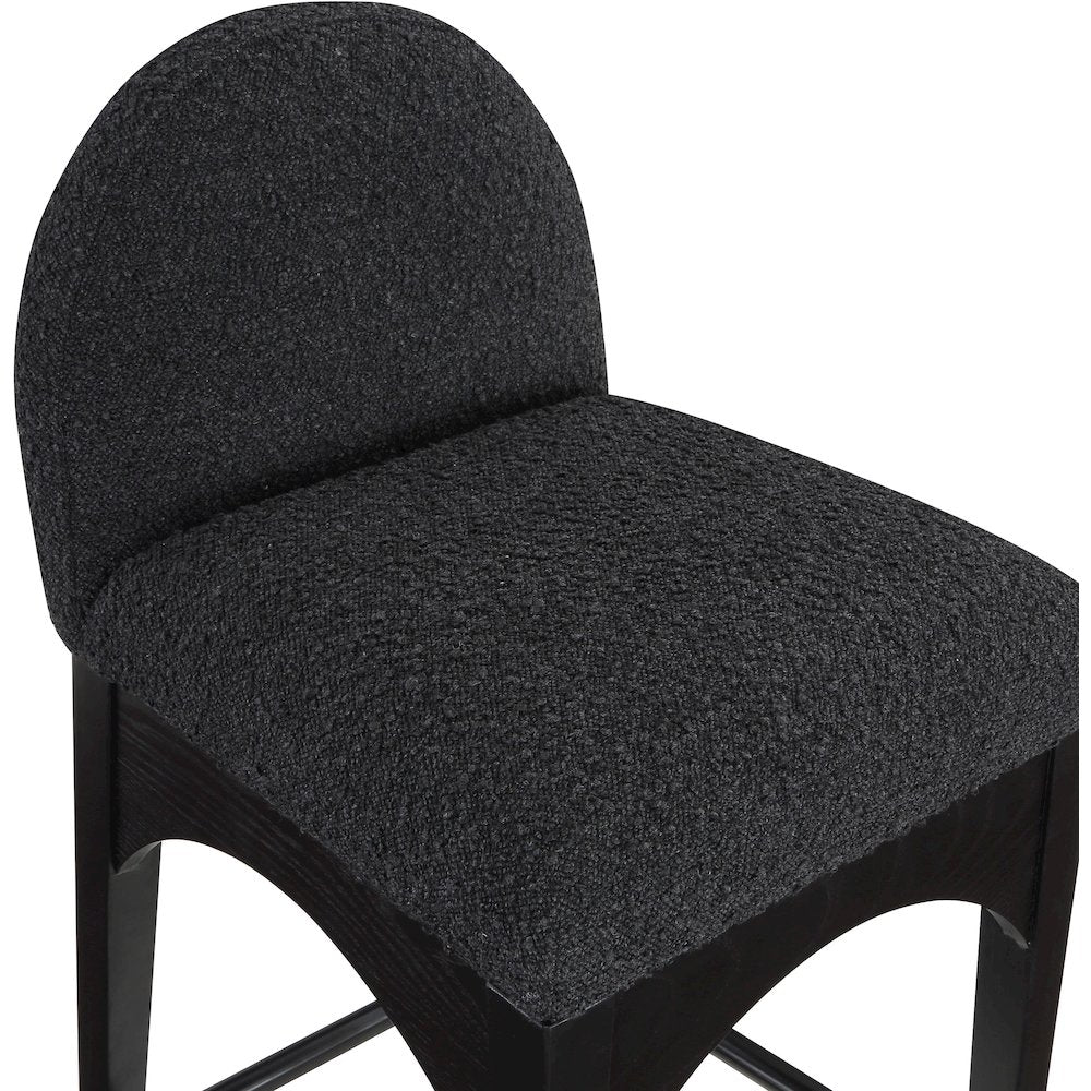 Waldorf Black Boucle Fabric Stool