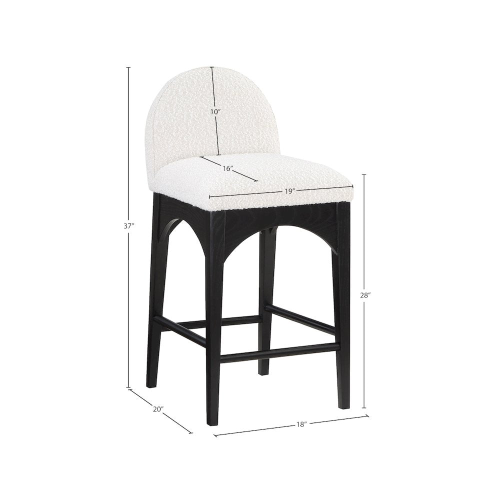 Waldorf Cream Boucle Fabric Stool