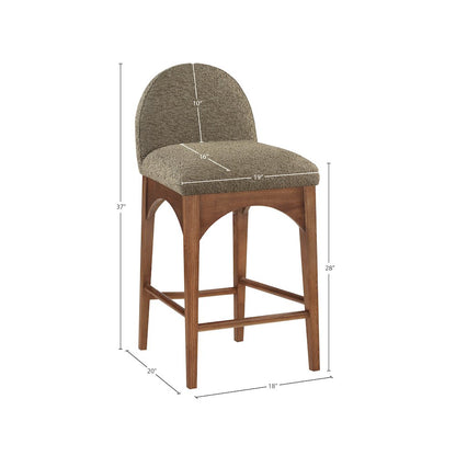 Waldorf Olive Boucle Fabric Stool