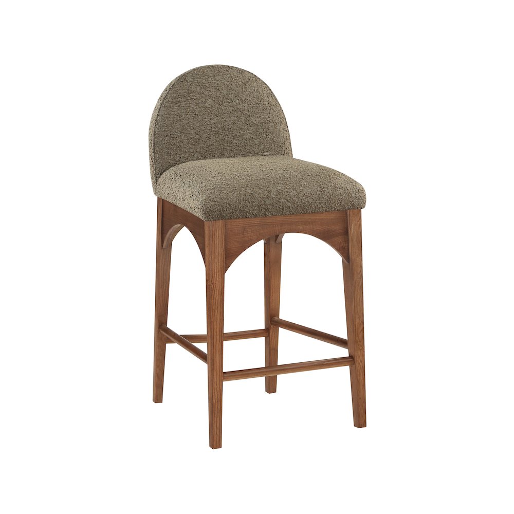 Waldorf Olive Boucle Fabric Stool