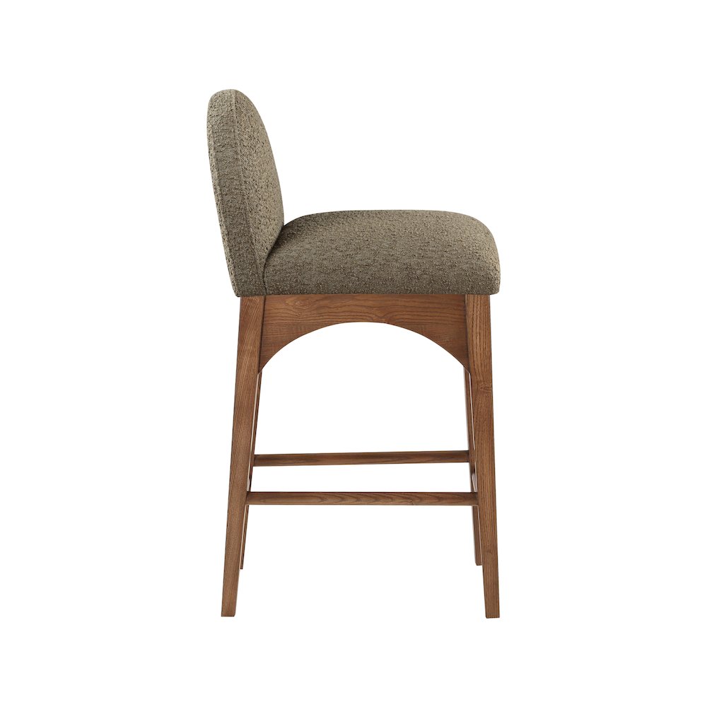Waldorf Olive Boucle Fabric Stool