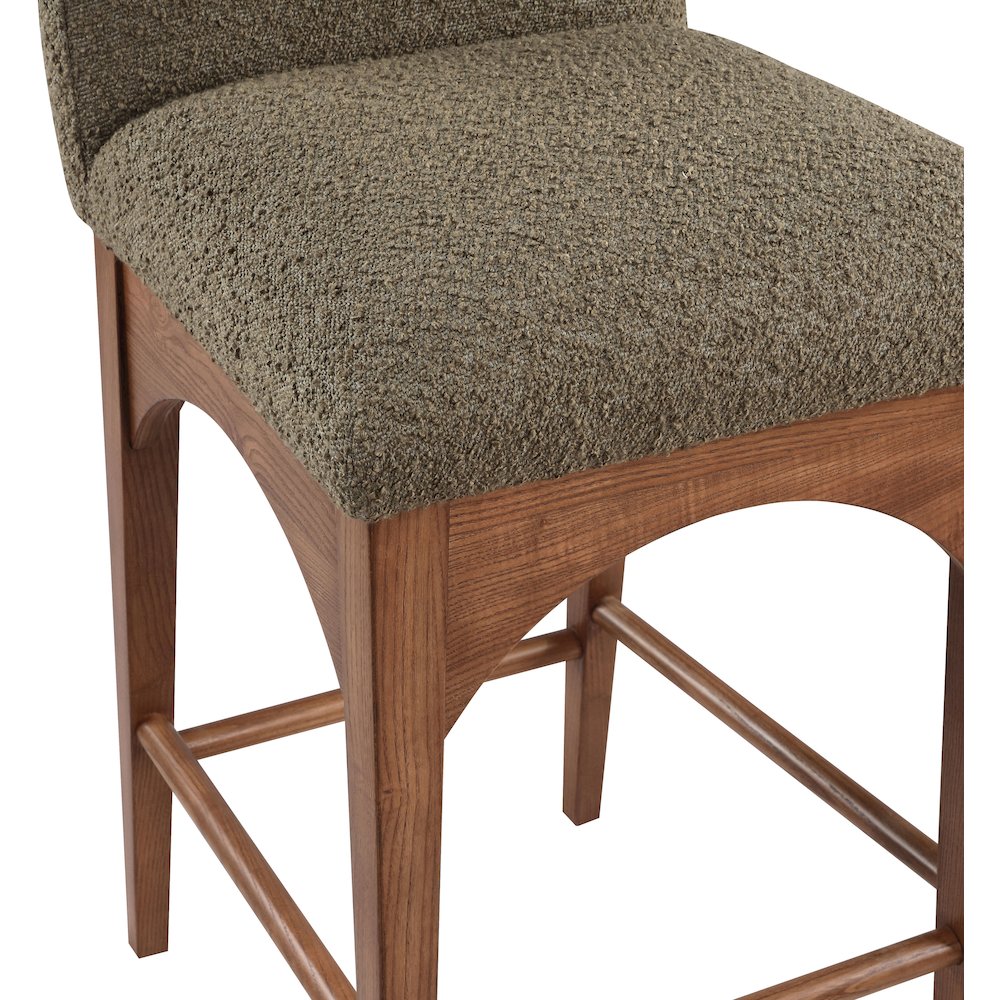 Waldorf Olive Boucle Fabric Stool