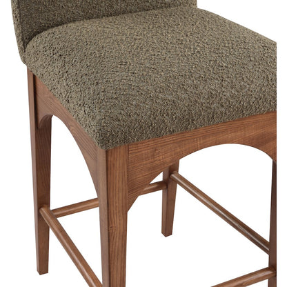 Waldorf Olive Boucle Fabric Stool