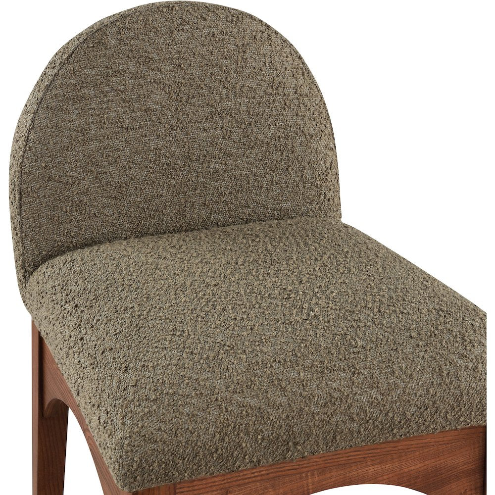 Waldorf Olive Boucle Fabric Stool