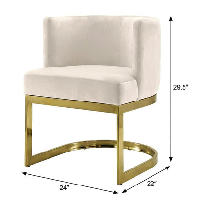 Gold Velvet Dining Chair with Contemporary Design and Padded Seat