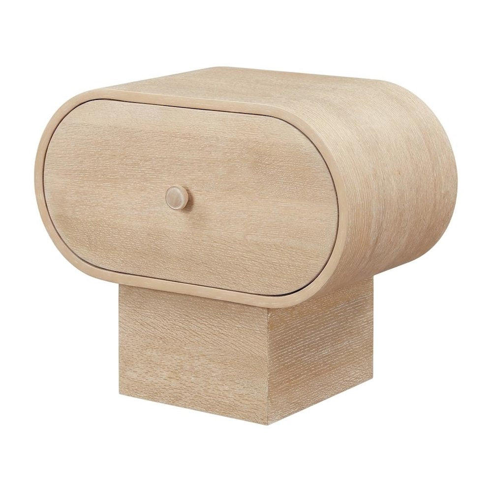 Wooden Night Stand with Finish, Art Deco Style for Bedroom