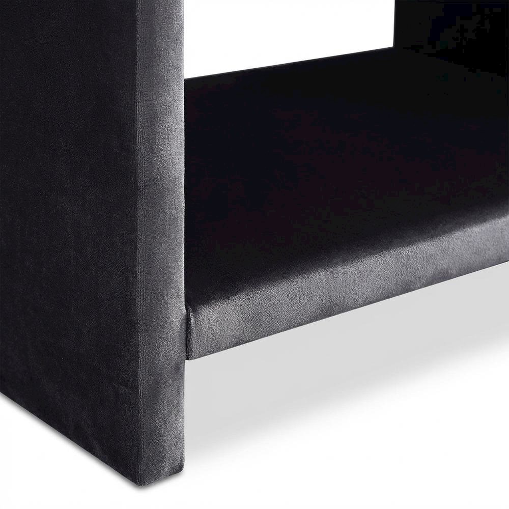 Gray Velvet Night Stand with Contemporary Design for Bedroom Storage