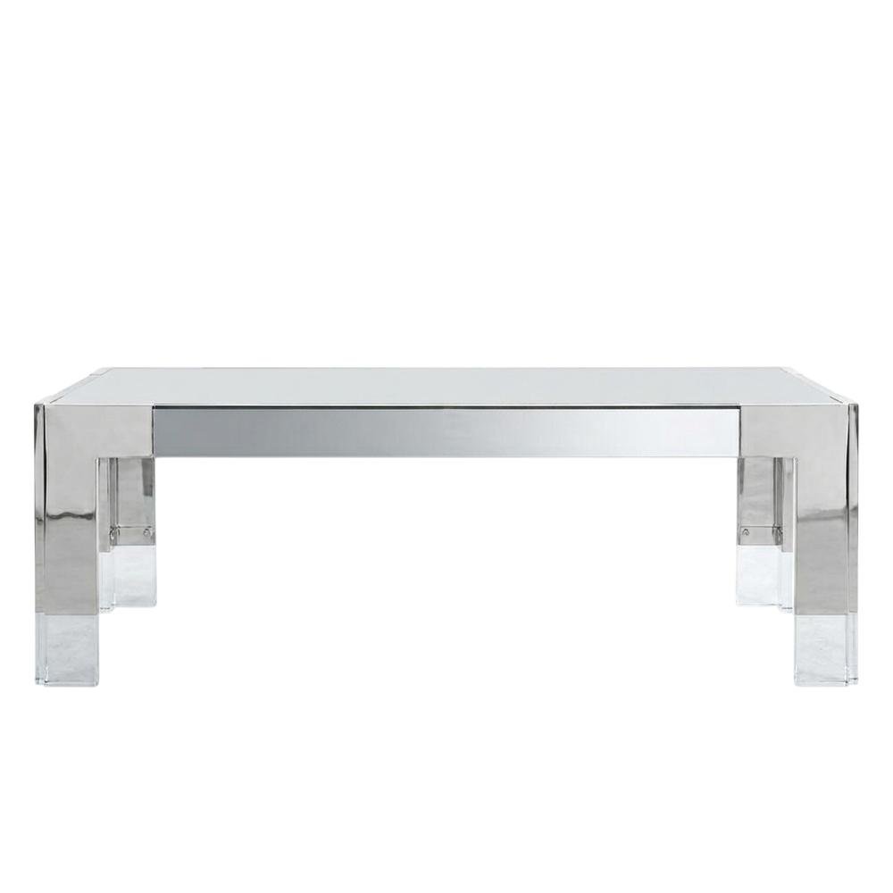 Contemporary Chrome Coffee Table with Sleek Finish and Modern Style