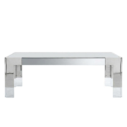 Contemporary Chrome Coffee Table with Sleek Finish and Modern Style