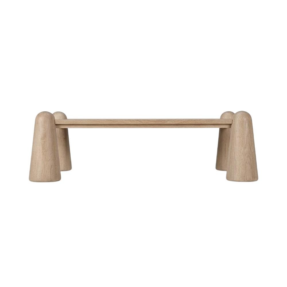 Natural Oak Coffee Table with Art Deco Style and Warm Finish