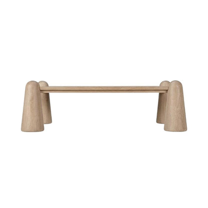 Natural Oak Coffee Table with Art Deco Style and Warm Finish