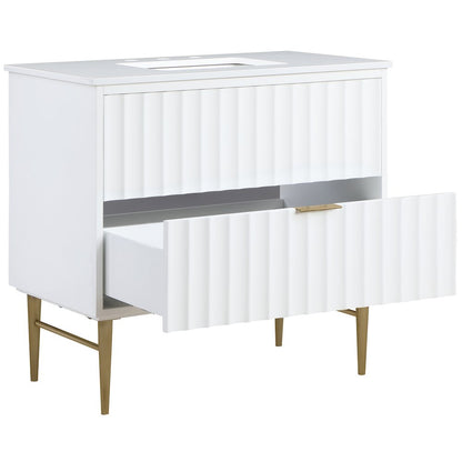Modernist White Bathroom Vanity