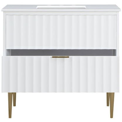 Modernist White Bathroom Vanity