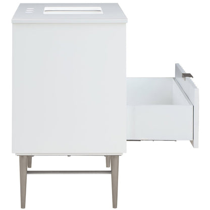 Modernist White Bathroom Vanity