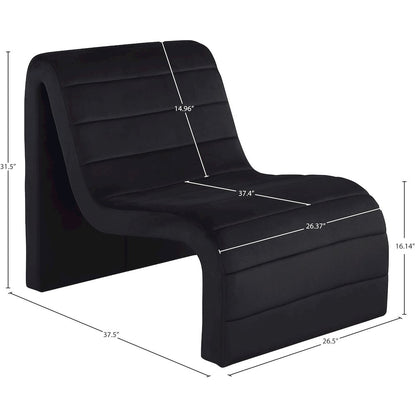 Ivy Black Velvet Accent Chair