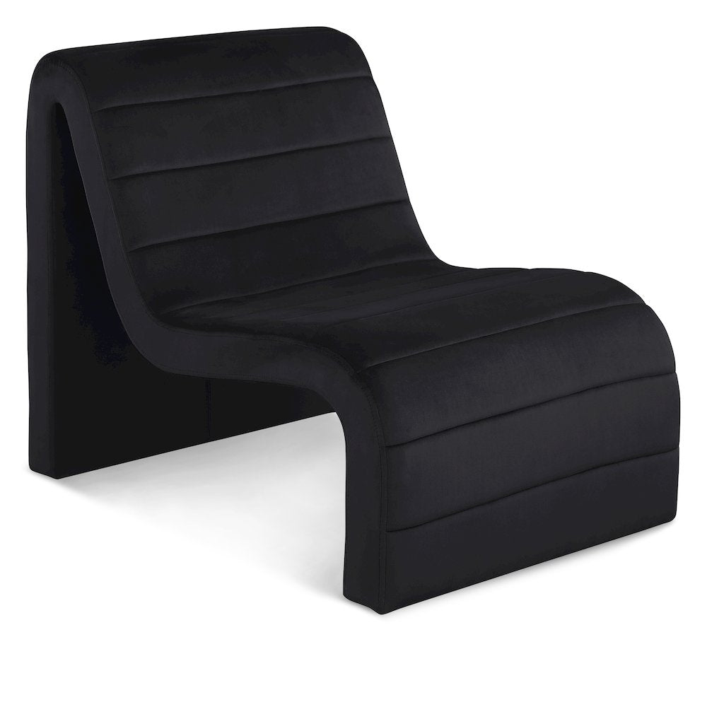 Ivy Black Velvet Accent Chair