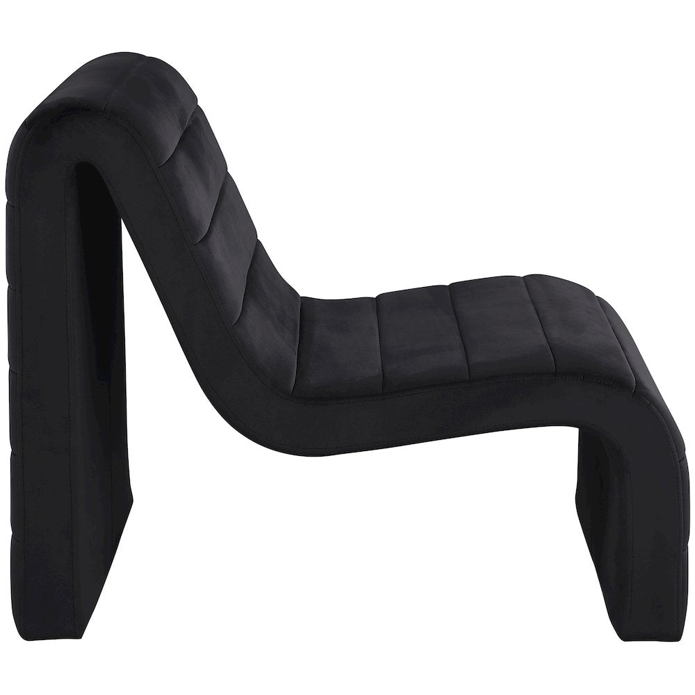 Ivy Black Velvet Accent Chair