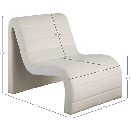 Ivy Cream Velvet Accent Chair