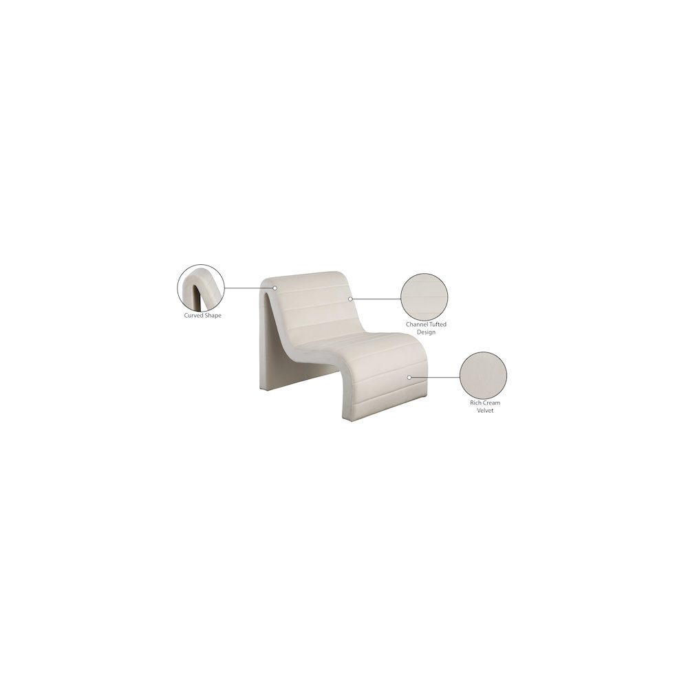 Ivy Cream Velvet Accent Chair