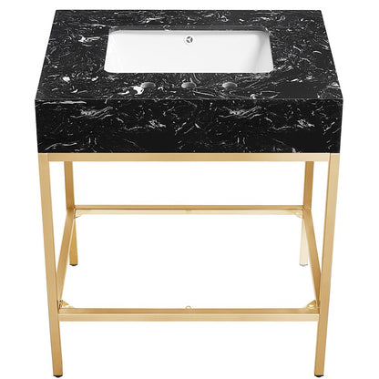 Marmo Black Engineered Marble Bathroom Vanity
