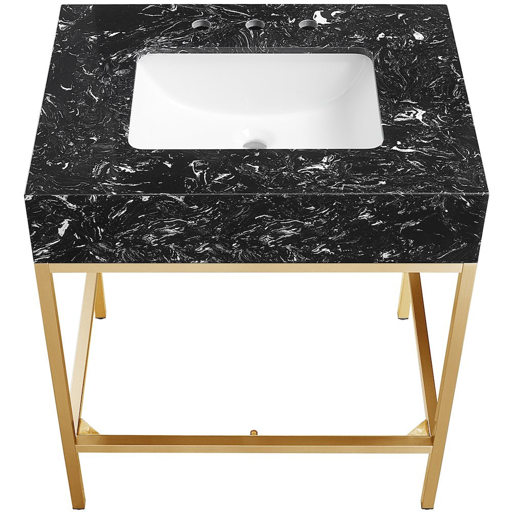 Marmo Black Engineered Marble Bathroom Vanity