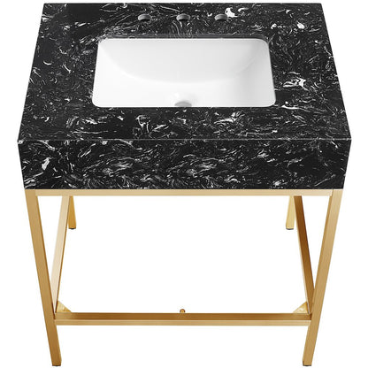 Marmo Black Engineered Marble Bathroom Vanity