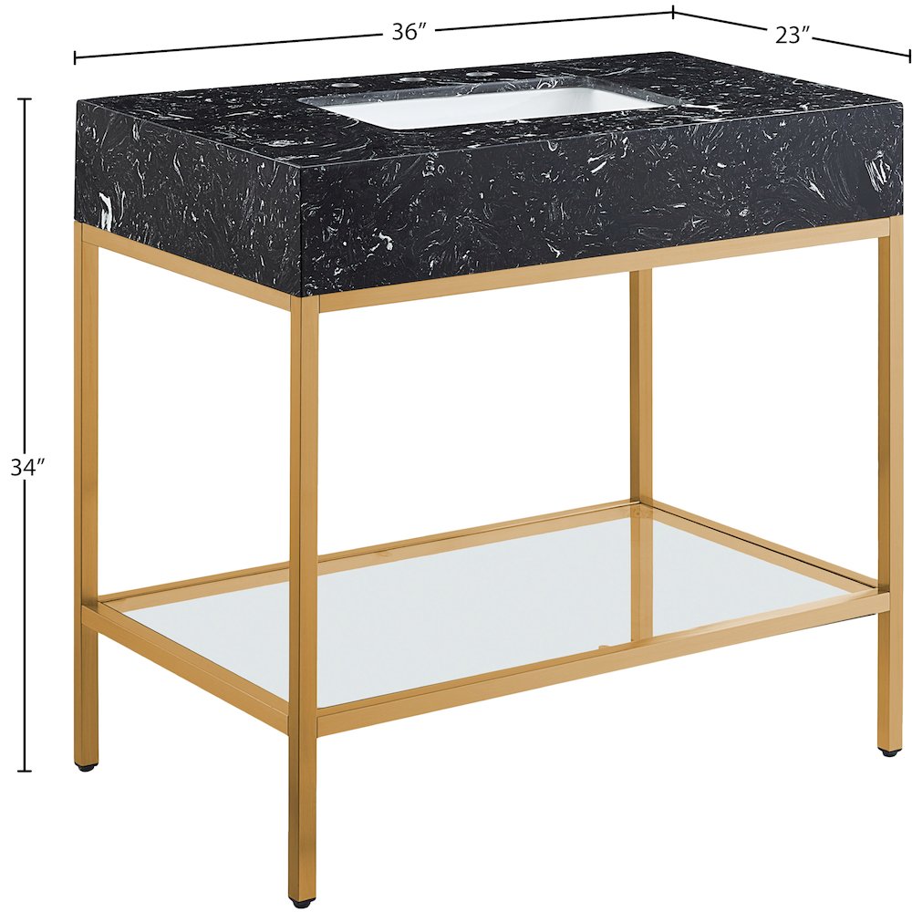Marmo Black Engineered Marble Bathroom Vanity