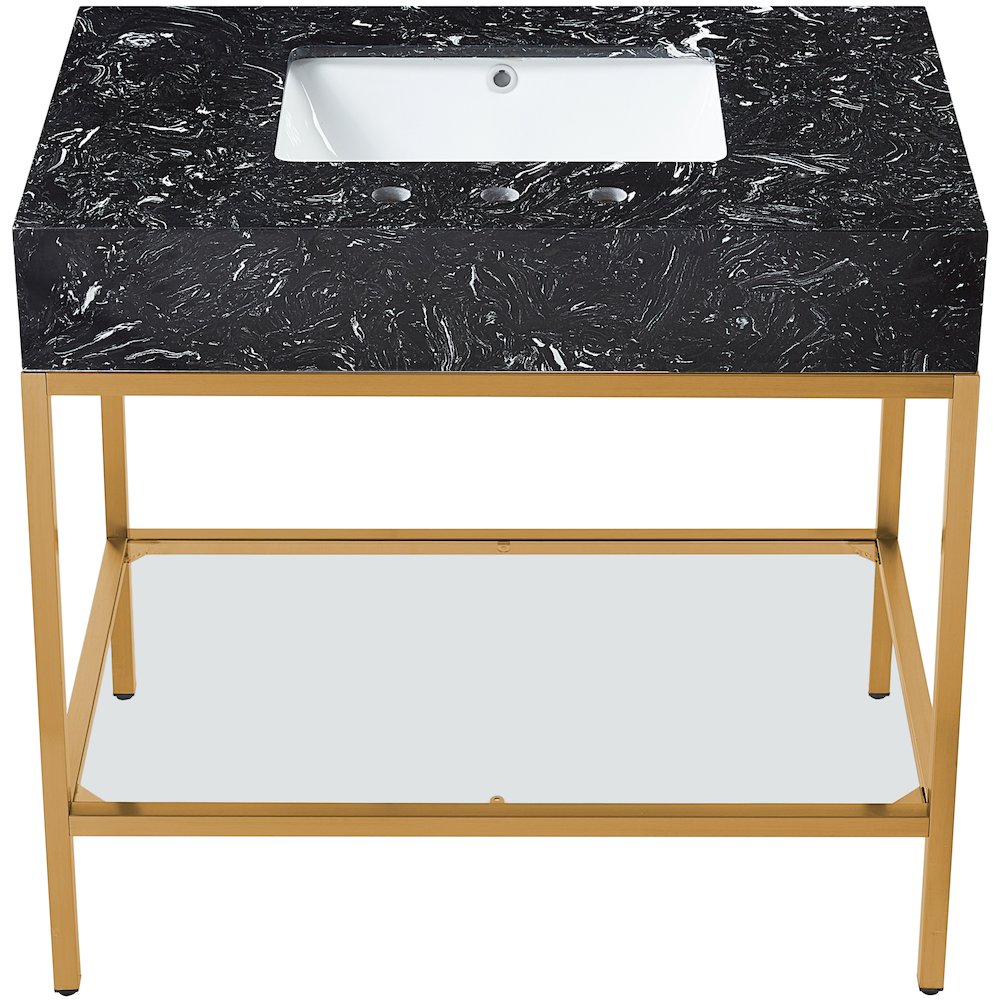Marmo Black Engineered Marble Bathroom Vanity